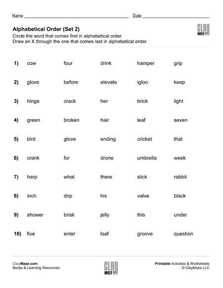 organize words  alphabetical order ks alphabetical sorting learning   order words