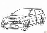 Lancer Evolution Wagon Kolorowanka Sheets Colorare Druku sketch template