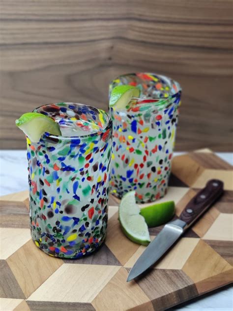 mexican drinking glasses by dos sueños hand blown mexican drinking