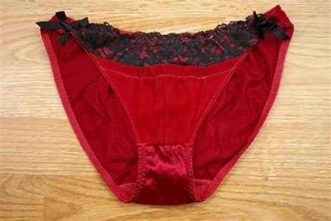 Vintage Japanese Nylon Shiny Slippery Pretty Cute Glossy Hot Red Panty
