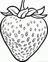 Strawberry Coloring Drawing Pages Strawberries Fruit Cartoon Color Clipart Kids Printable Food Object Print Punch 123coloringpages Click Total Choose Board sketch template