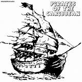 Pirates Caribbean Coloring Pages Ship Colorings Print sketch template