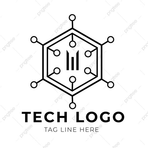 gambar gambar png logo sirkuit teknologi abstrak segi enam logo