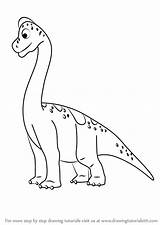 Sauroposeidon Dinosaur Train Drawing Sonny Draw Step Cartoon sketch template