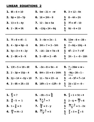 solving linear equations teaching resources
