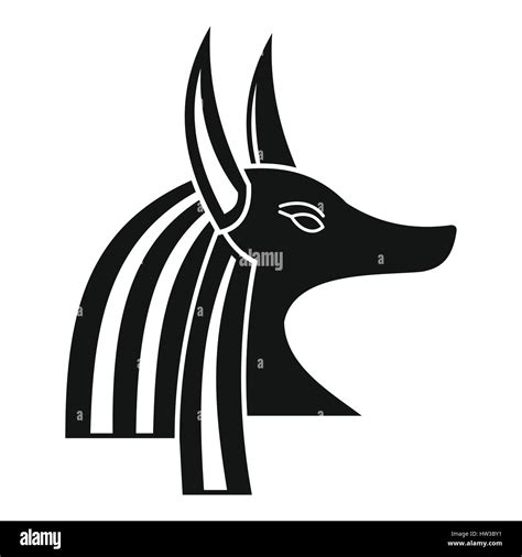 Ancient Egyptian God Anubis Icon Simple Style Stock