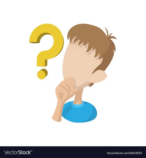 man with question mark icon cartoon style vector image