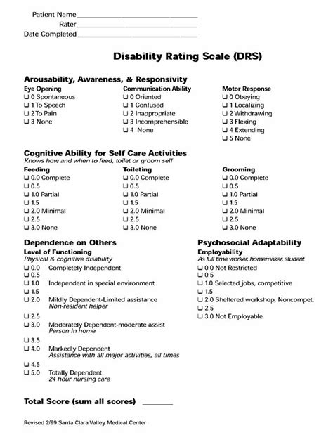disability rating scale