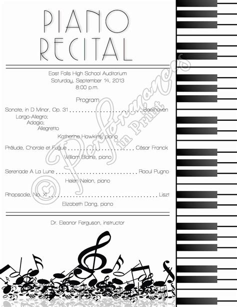 recital program template