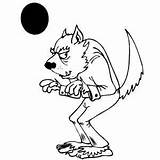 Werewolf Coloring Pages Wolfman Halloween Getdrawings sketch template
