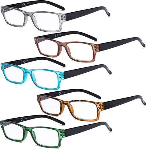 eyekepper reading glasses 5 pack cute readers for women men reading 0