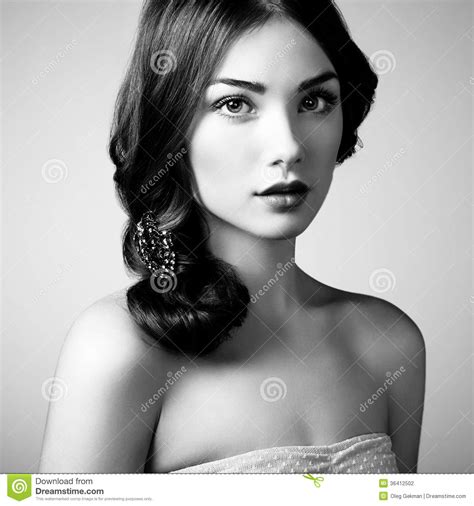 portrait  young beautiful girl stock photo image