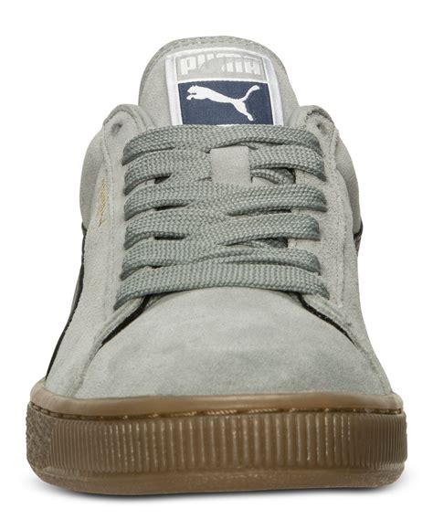 puma mens suede classic leather fs casual sneakers  finish   gray  men lyst
