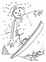 Snowboard Cijfertekening Zahlen Malvorlagen Math Snowboarding Snowboarden Relier Numeros Kolorowanki Colorare Sheets Fazendo Ausmalbilder Seguendo Numeri Disegna Slalom Sfr Olympique sketch template