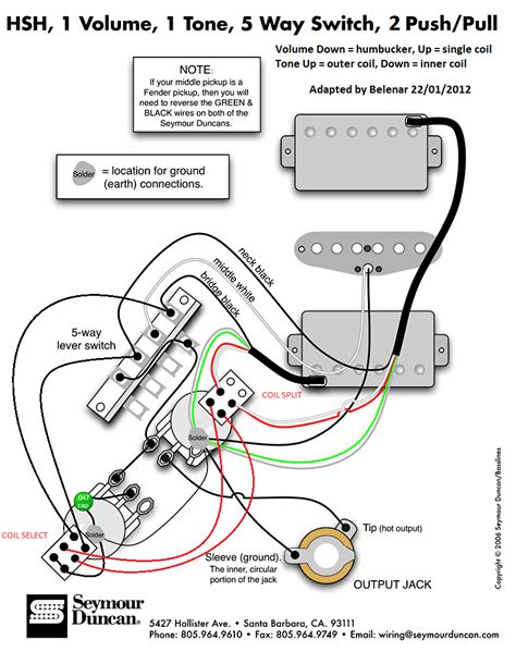 wiring diagram  seymour duncan hot stack strat pickups