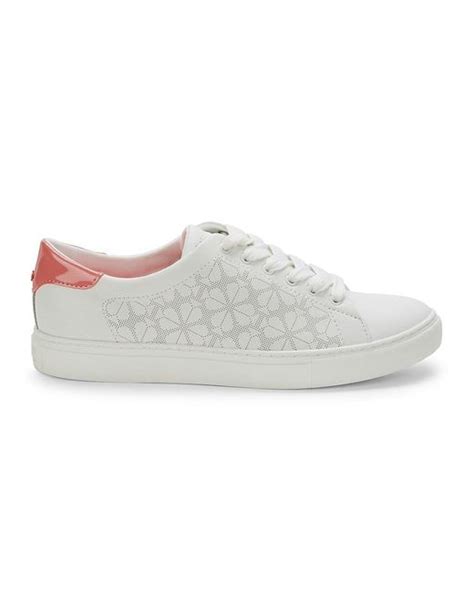 Kate Spade Audrey Perforated Leather Sneakers In White Lyst Australia
