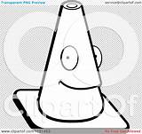 Cone Traffic Clipart Character Coloring Cartoon Outlined Vector Cory Thoman Clip Clipartof sketch template