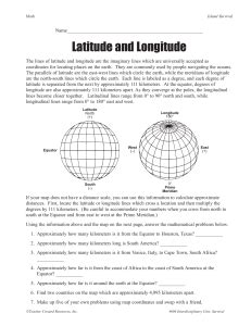 latitude  longitude worksheet