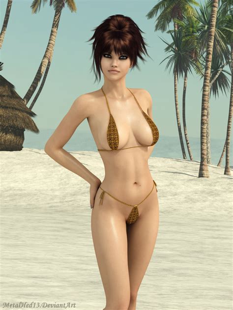 rule 34 3d beach big breasts bikini birthmark breasts