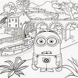 Minion Summer Colorir Kindergarten Elderly sketch template