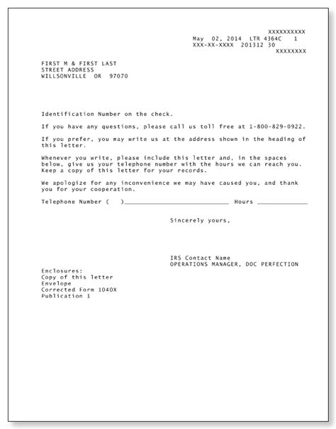 irs audit letter  sample