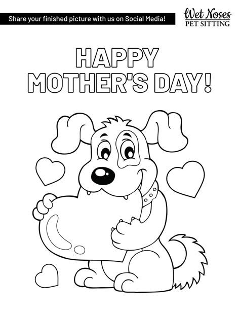mothers day dog  cat coloring sheets wet noses pet sitting