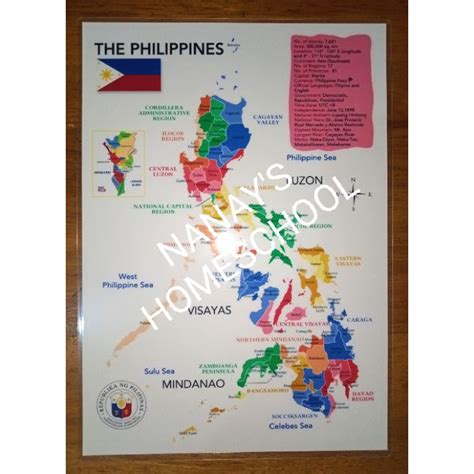chart laminated philippine map  size shopee philippines