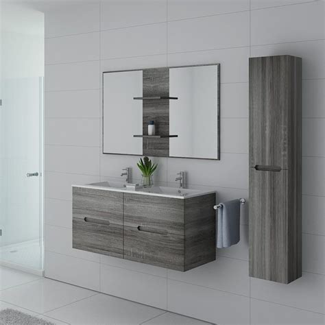 meuble salle de bain double vasque design couleur chene gris milazzo salledebain