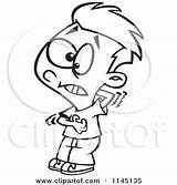 Itchy Cartoon Scratching Back Clipart Boy Coloring Chest His Toonaday Outlined Vector Itch 2021 sketch template