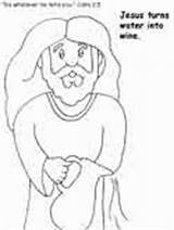 Jesus Coloring Pages Wine Turns Bible Water Into Ws sketch template