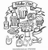 Lederhosen Oktoberfest Template Coloring Logo sketch template