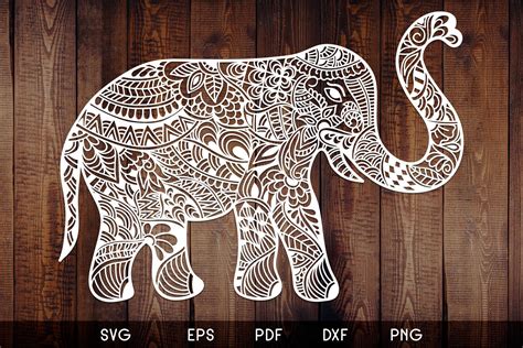 elephant zentangle doodle art svg vector  illustrations