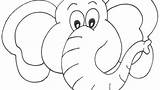Elephant Coloring Face Head Pages Getcolorings Colori Color sketch template