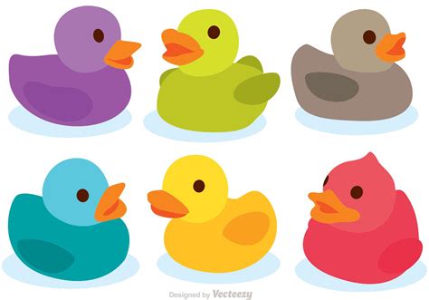 colorful rubber duck vectors  vector art  vecteezy