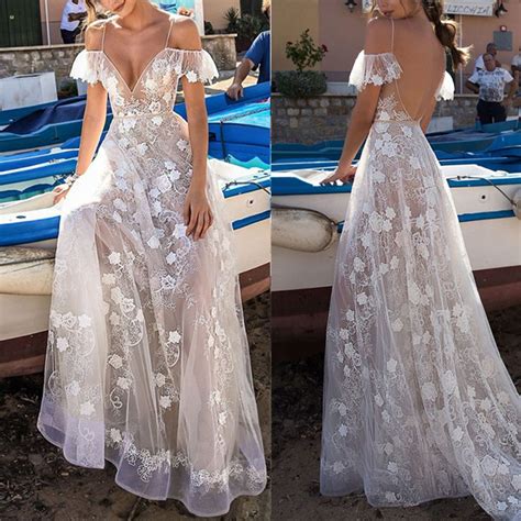 buy white sexy lace maxi dress elegant hollow long