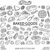 Bakery Clipart Pastry Baked Goods Clip Doodles Doodle Hand Illustration Drawn Elements Draw Drawings Drawing Baking Item Pastries Etsy Form sketch template