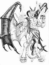 Devils Demons Demonic Satanic sketch template