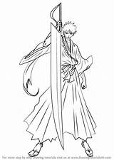 Bleach Ichigo Kurosaki Draw Drawing Coloring Pages Anime Step Bankai Drawings Drawingtutorials101 Manga Sketch Tutorials Sketches Cool Template Lineart Learn sketch template