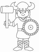 Coloring Pages Viking Popular Women sketch template