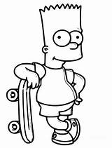 Bart Simpson Simpsons Skateboard Coloring4free Patineta Dibujar Imprimir sketch template