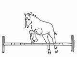 Caballos Kleurplaat Paard Paarden Springen Springt Coloringhome Hindernis Kleurplaten sketch template