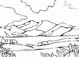 Coloring Pages Hills Mountains Landscape Color Fr Drawing Print Google Mountain Landscapes Size sketch template