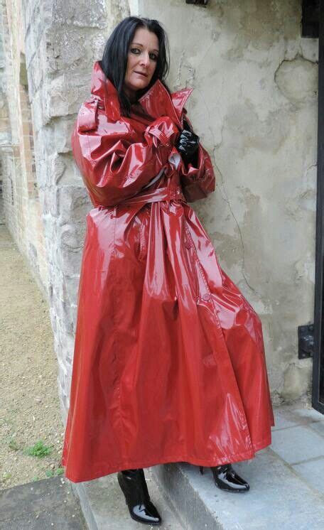 amazing in a trench 134 red raincoat fetishwear raincoat