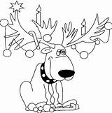 Coloring Pages Christmas Moose sketch template