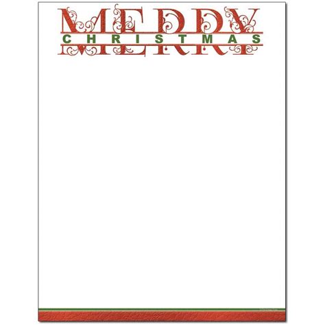 merry christmas printable letterhead  image shop