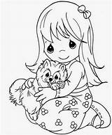 Girl Puppy Little Hugging Pages Coloring Printable Girls Color Categories Drawing Kids sketch template