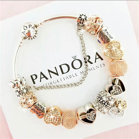 authentic pandora charm bracelet silver bangle  love heart etsy