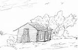Cabin Coloring Log Pages Woods Pioneer Sketch Lincoln Big Drawing Template Library Clipart House Popular sketch template