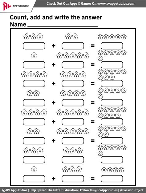 kindergarten addition worksheets  printables