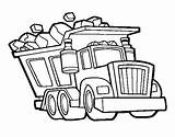 Truck Coloring Dump Pages Printable Garbage Trucks Tow Drawing Ford Kids Fire Peterbilt Rocks Print Sheet Colouring Stones Loaded Wit sketch template